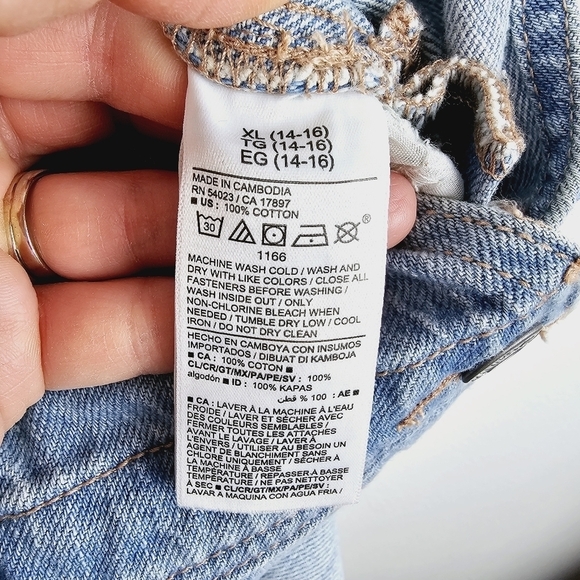 Old Navy #879544 Denim Shortalls for Girls NWT, size XL (14-16) - Picture 8 of 8